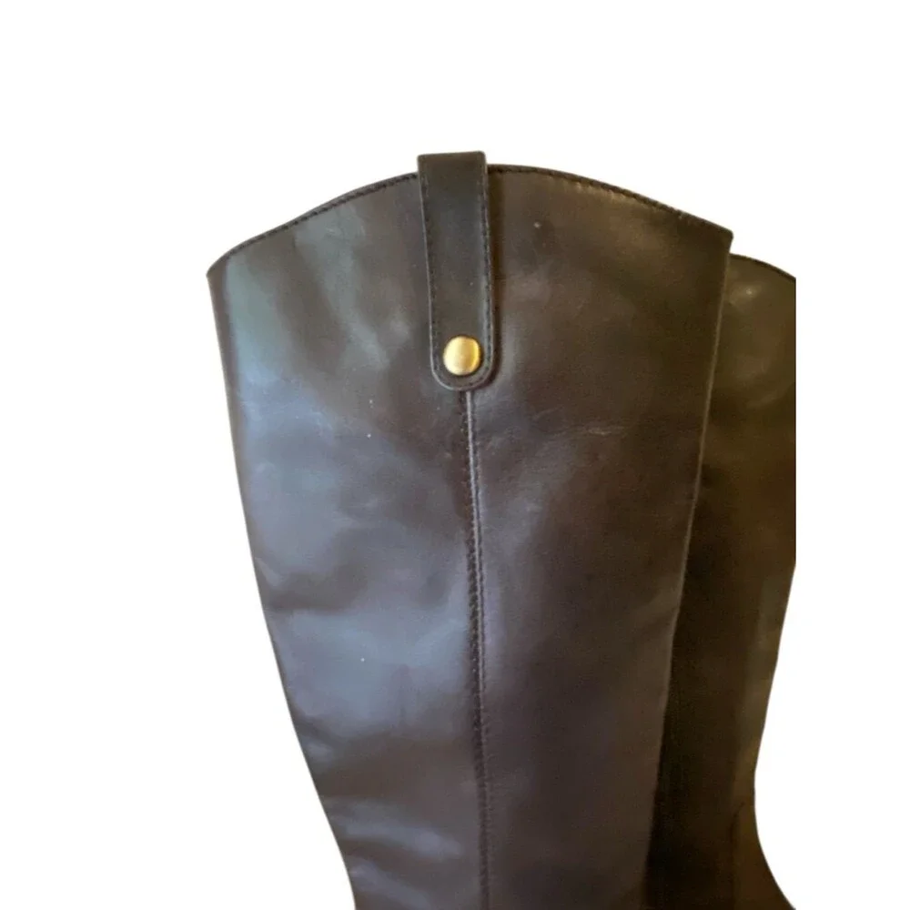 INC International Concepts Tall Dark Brown Leather Riding Boots NWOB size 5